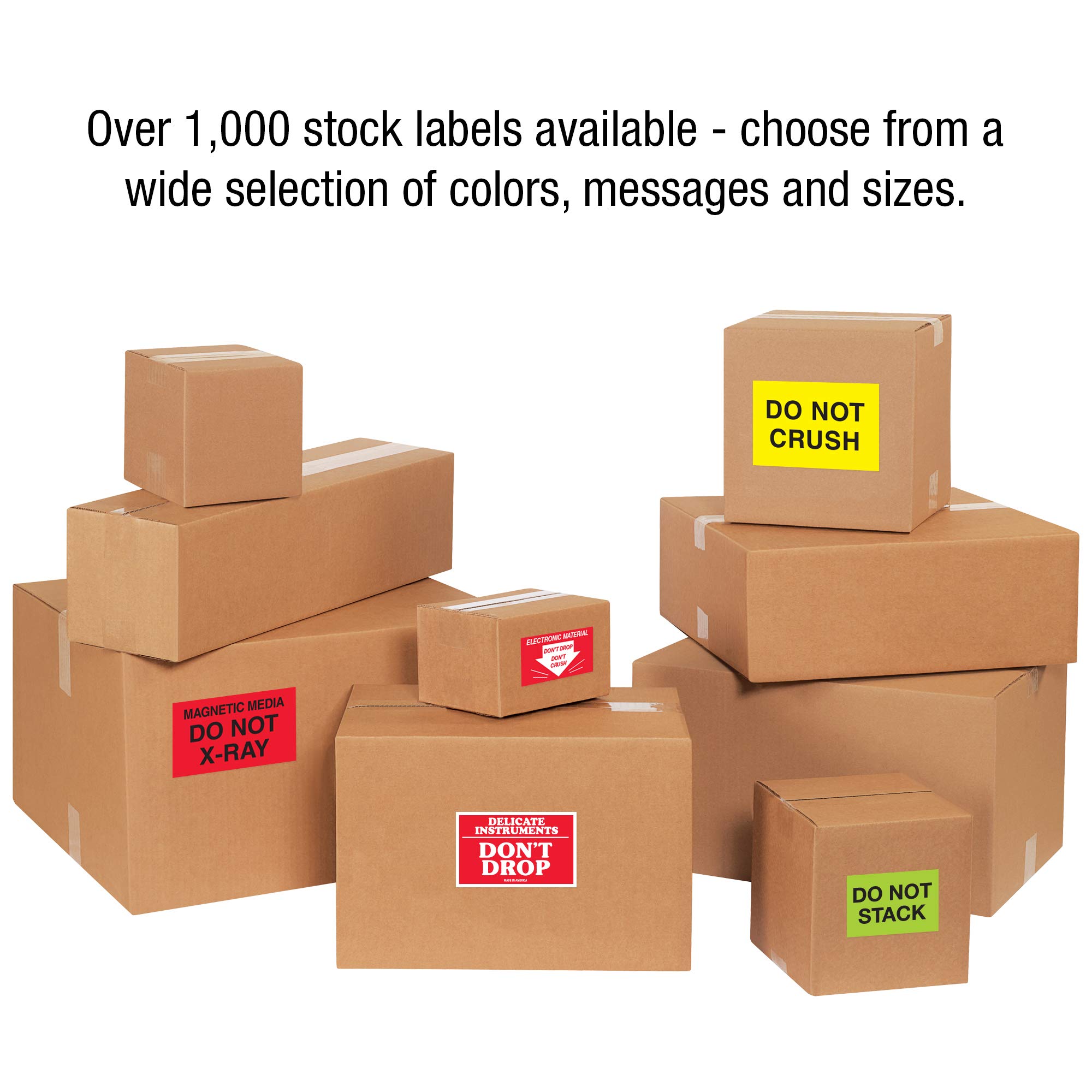 Tape Logic TLDL2261 Labels "Do Not Double Stack", 3" x 5", Fluorescent Green, 1 Roll of 500 Labels - Image 3